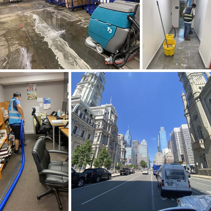 Expert performing commercial cleaning in Philadelphia office