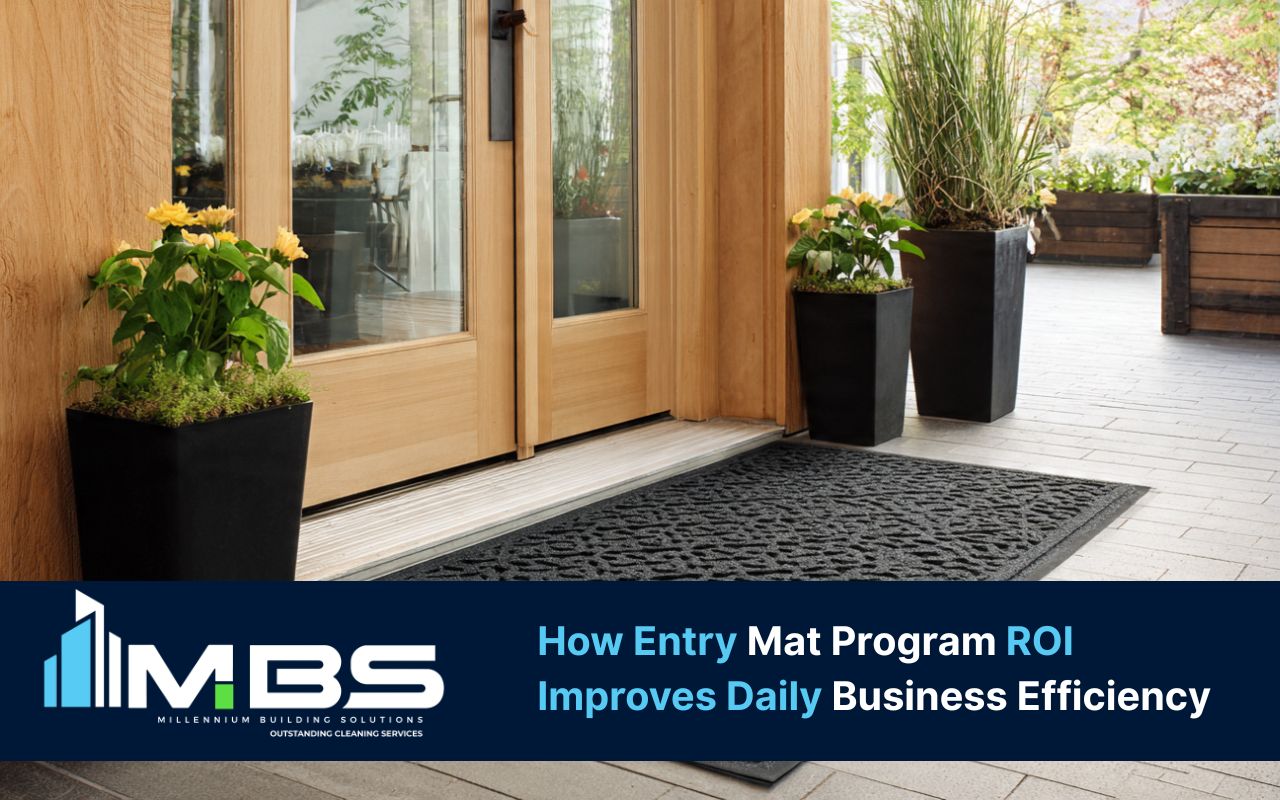 Entry mat program ROI with entryway mat coverage that captures dirt and moisture at the door