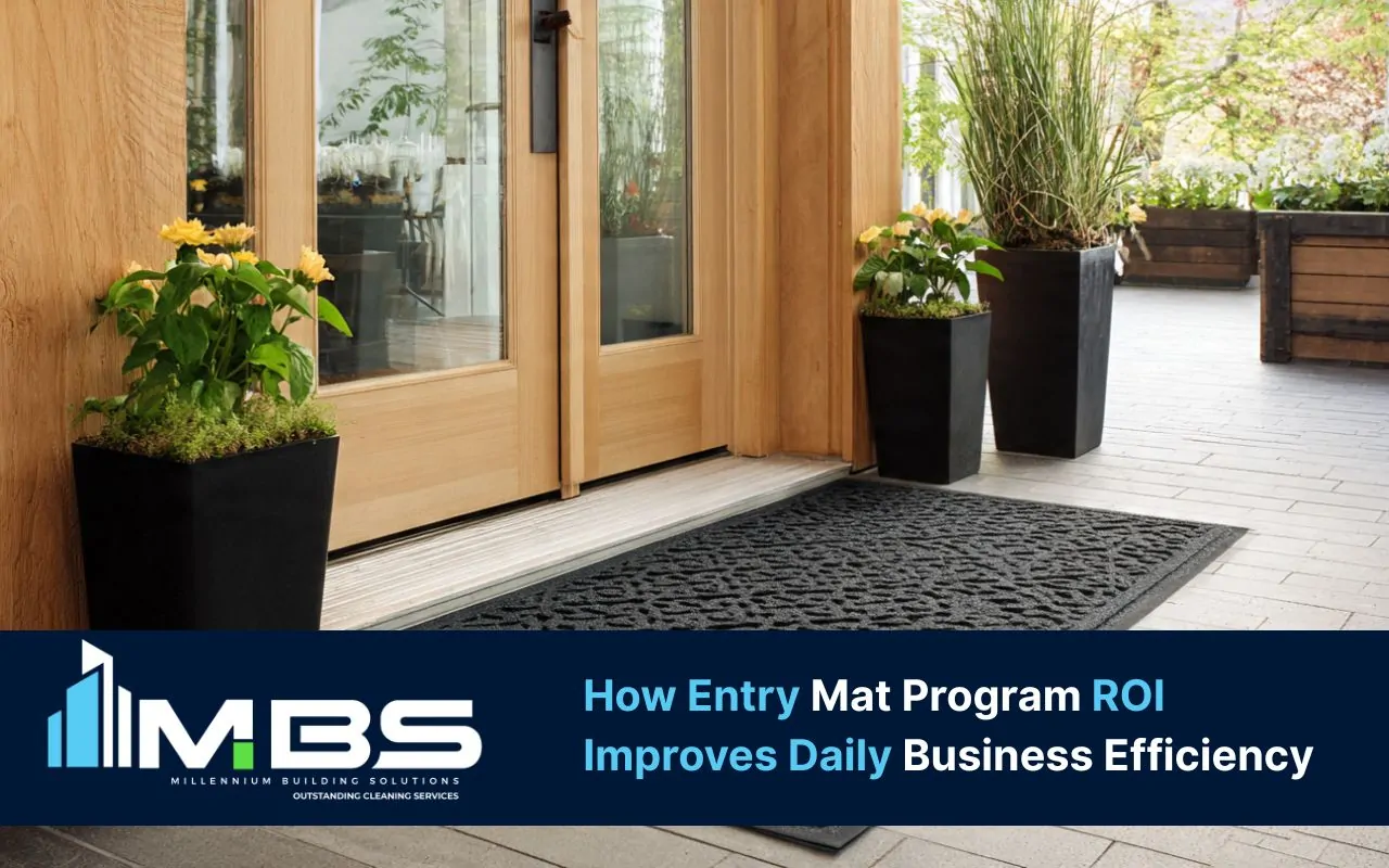 Entry mat program ROI with entryway mat coverage that captures dirt and moisture at the door
